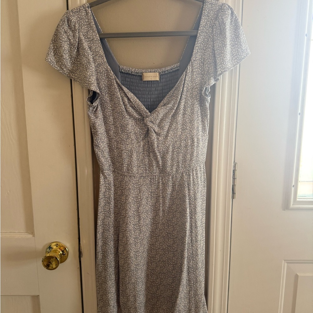 Altar'd State Light Gray Floral Mini Dress